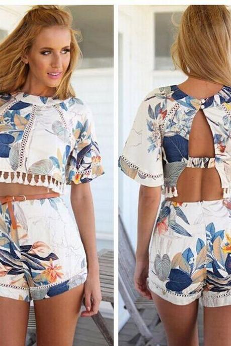 Flower Two Piece Romper
