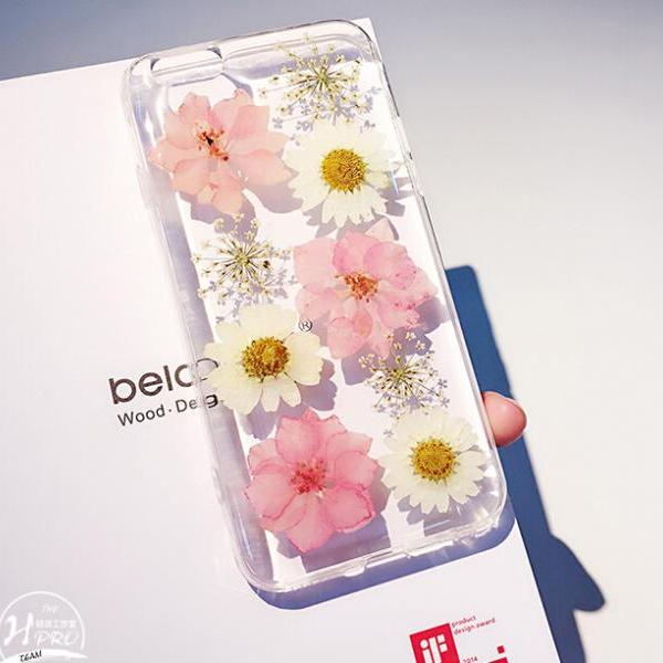 Unique Hand Selected Natural Dried Pressed Flowers Handmade on Apple iPhone 4 4s 5 5s 5c Crystal Clear Case